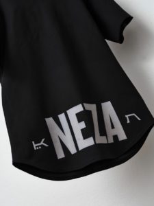 komera neza black t-shirt with white logo print