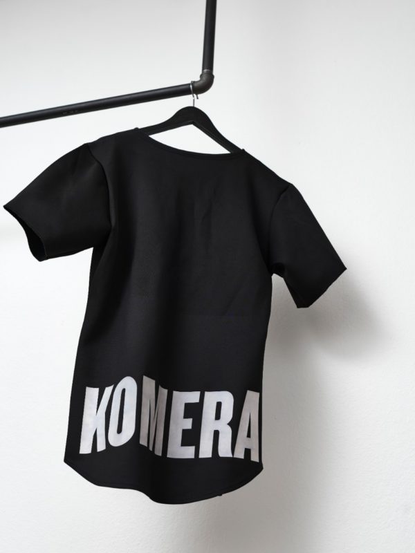 komera neza black t-shirt with white logo print