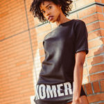 womens exclusive t-shirt with white komera neza print logo