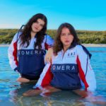 womens komeraneza jackets with front pucket and embroidered logo